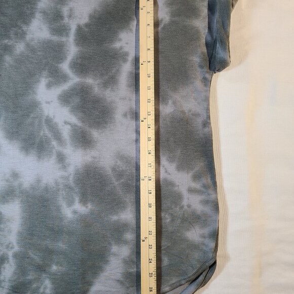 Cupio Green Marbled T-Shirt L Cap Sleeve Soft Knit Casual Top Stretch - Picture 6 of 6